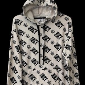 Juicy Couture Cream and Black Men's Hoodie